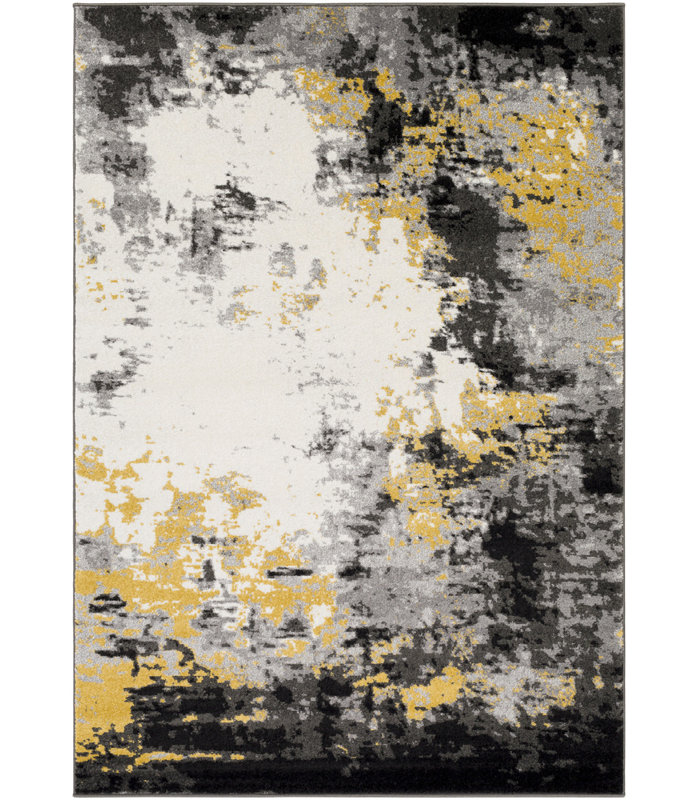 Wrought Studio Shuff Charcoal/Mustard Yellow/Gray Area Rug & Reviews